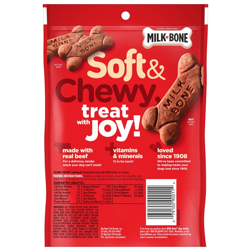 Milk-Bone Soft & Chewy Dog Treats, Beef & Filet Mignon Recipe, 5.6 Ounce (Pack of 10) Made with Real Chuck Roast - Image 2